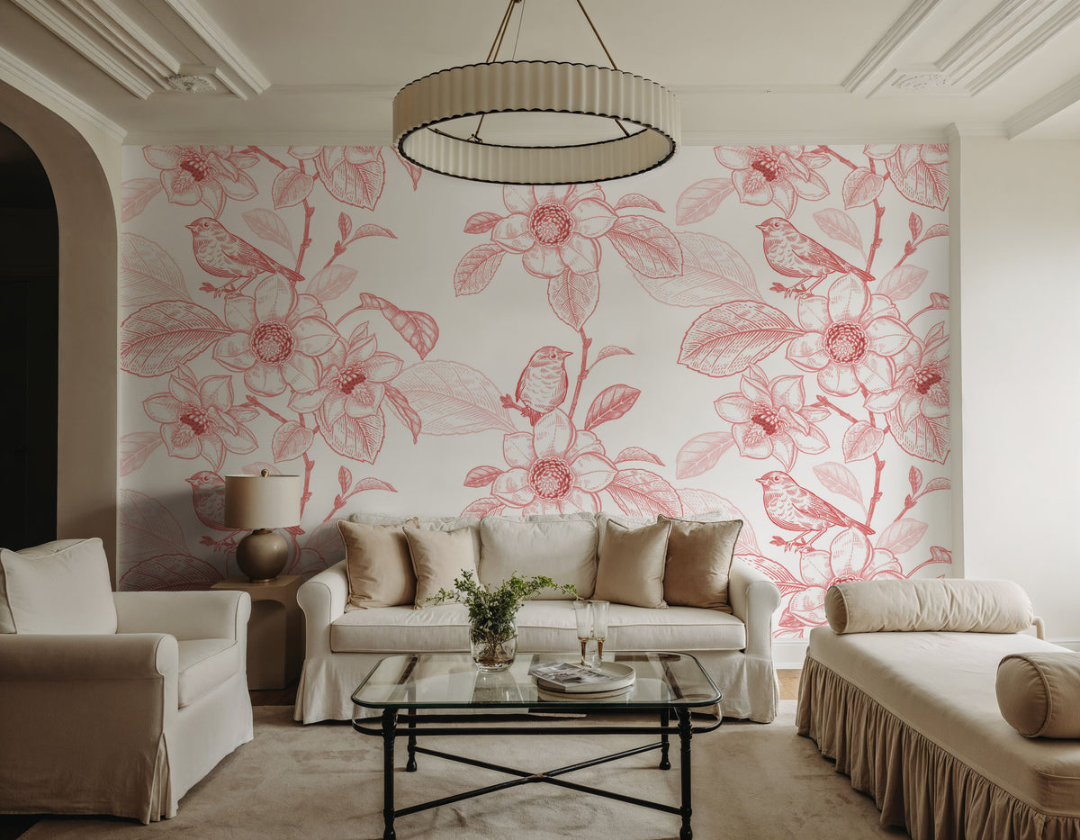 Blooming Magnolia Mural Wallpaper - room preview 06