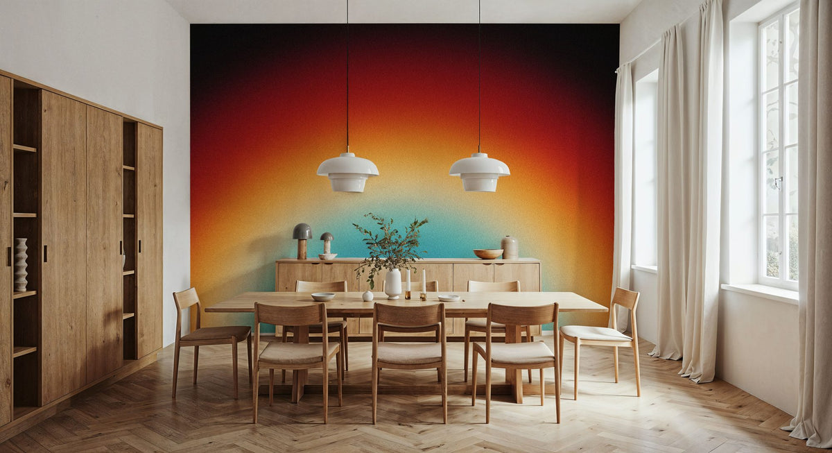 Retro Sunrise Mural Wallpaper - room preview 06