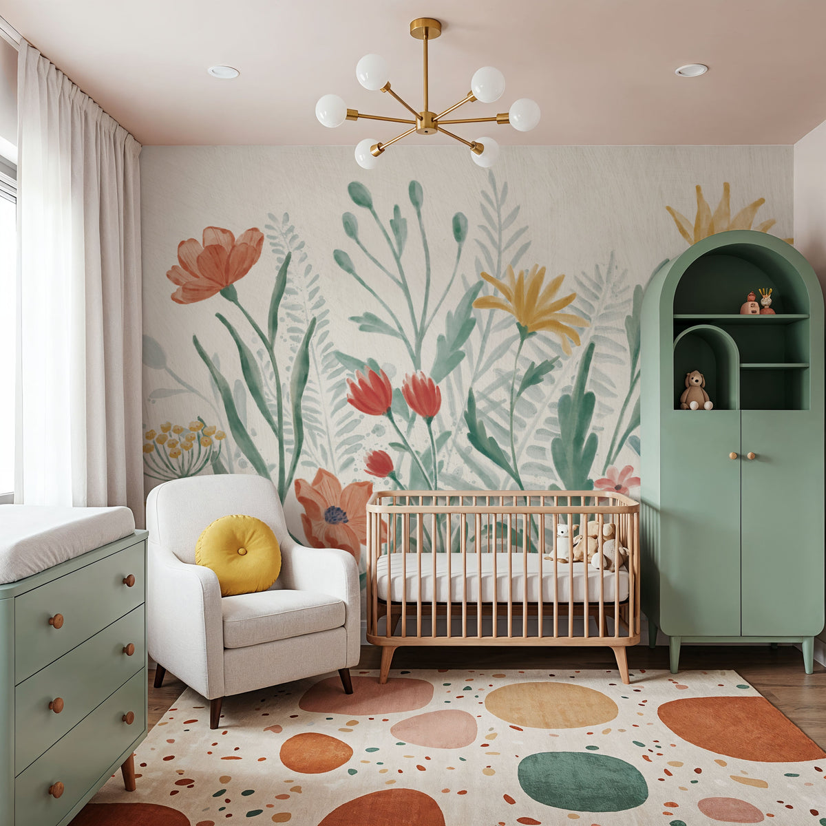 The Wildflowers Tamed Mural Wallpaper - room preview 06