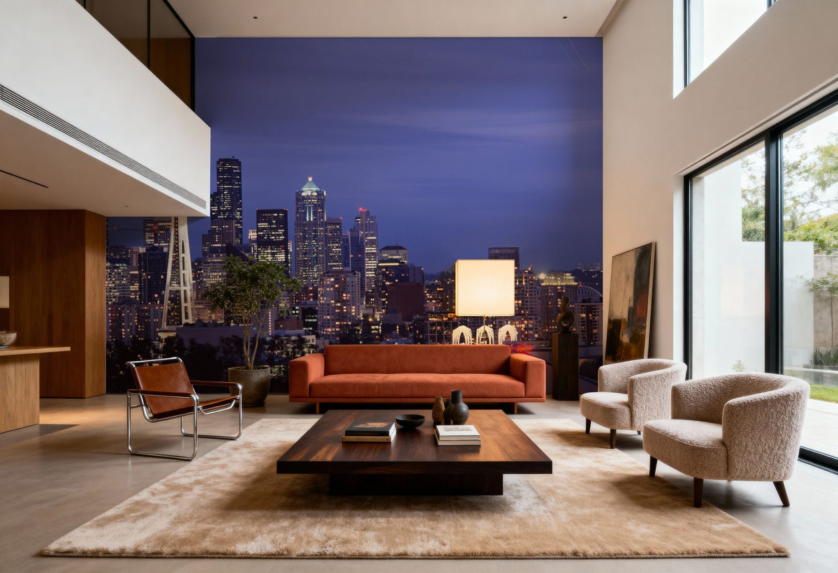 Twilight Tower Silhouette Mural Wallpaper - room preview 06