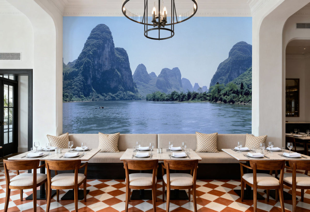 Emerald Karst Valley Mural Wallpaper - room preview 06