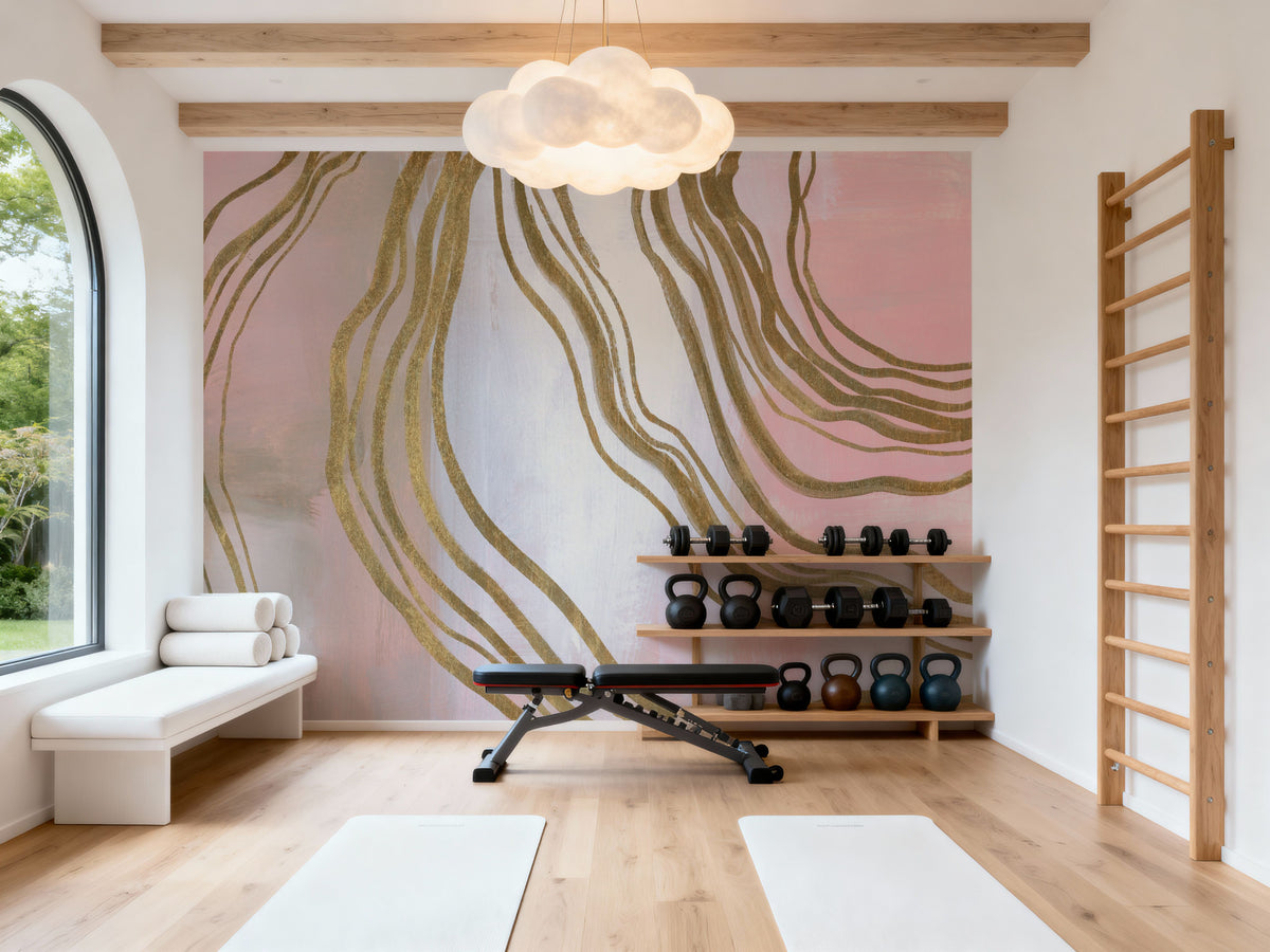 Pink and Bright Abstract II Mural Wallpaper - room preview 06