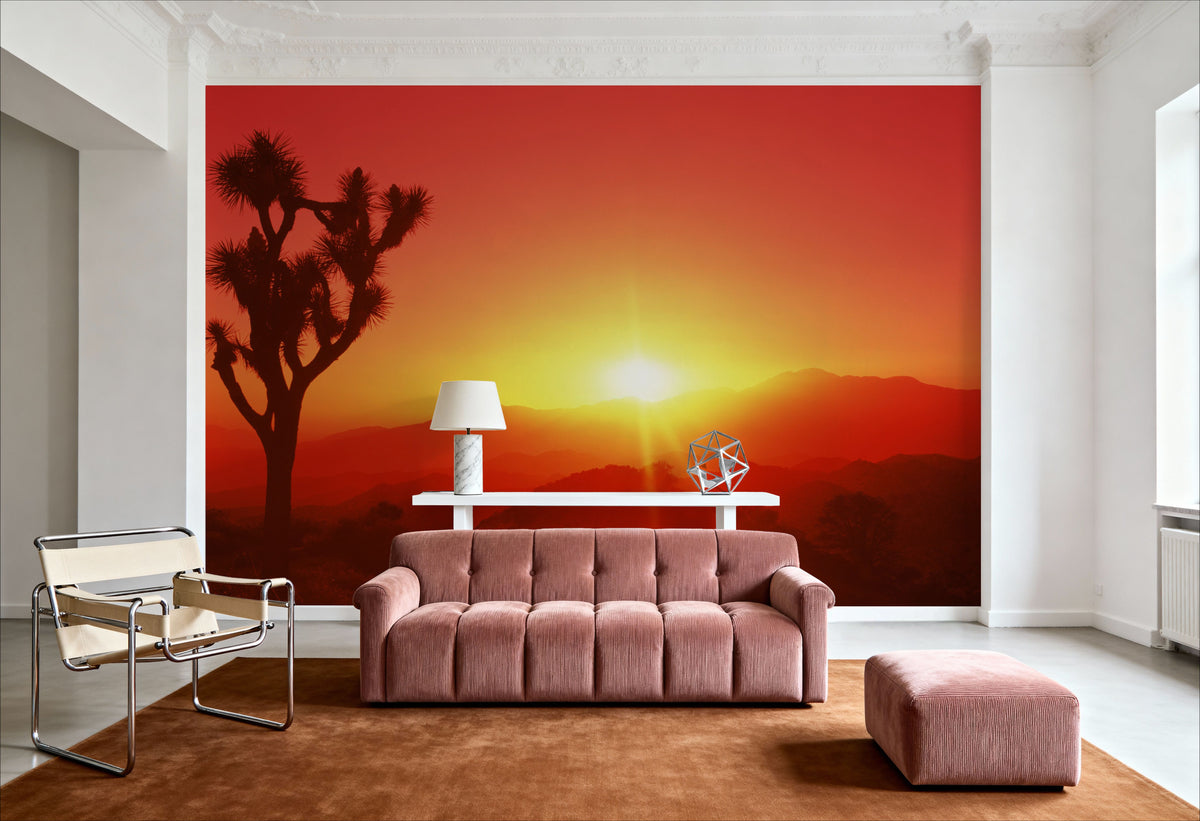 Desert Flame Joshua Tree Mural Wallpaper - room preview 06