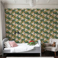 Market Flowers on Green Mural Wallpaper - room preview 06