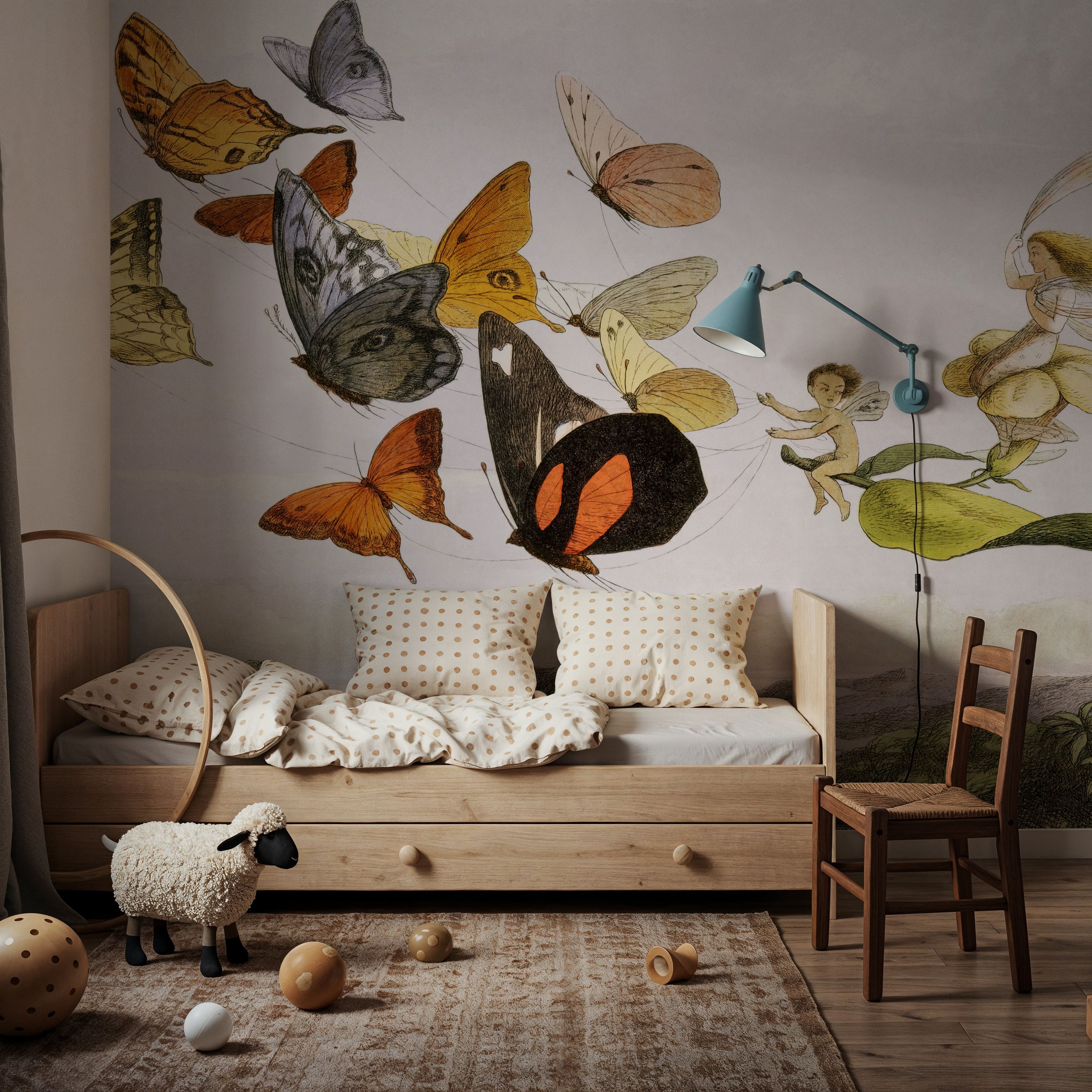The Fairy Queen Takes an Airy Drive in a Light Carriage Mural Wallpaper
