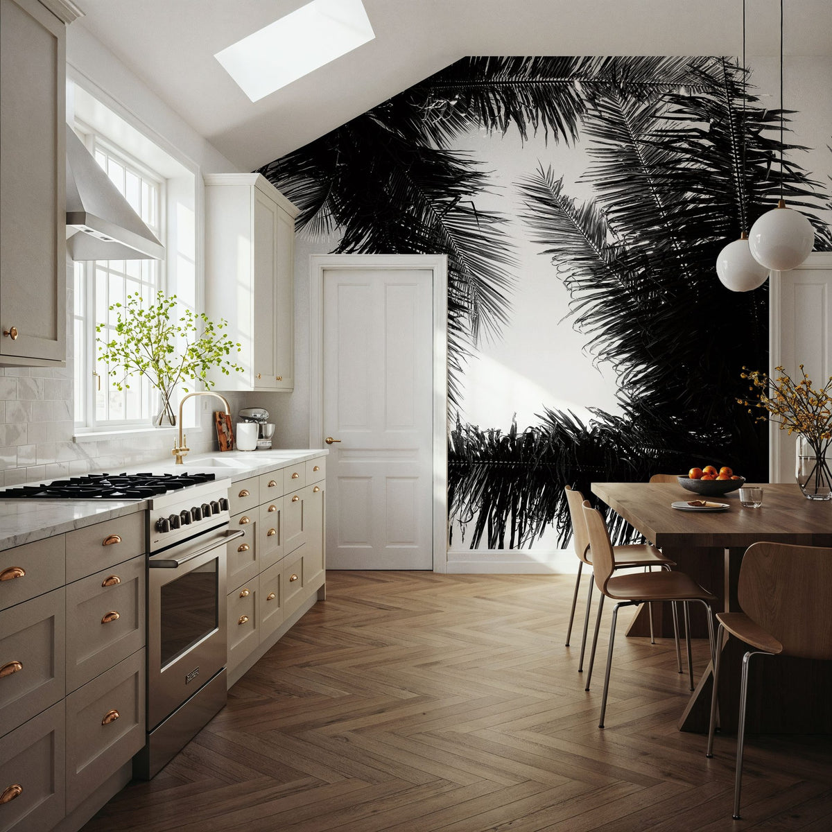 Palm Tree Looking Up I Mural Wallpaper - room preview 06