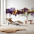 Lilongwe Malawi Skyline Purple & Gold Mural Wallpaper - room preview 06