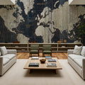 Old World Map Blue V2 Mural Wallpaper - room preview 06