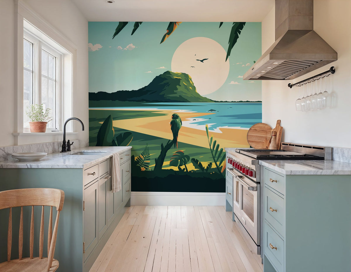 Travel Mauritius Sunrise Mural Wallpaper - room preview 06
