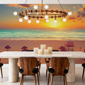 Golden Shore Sunrise Mural Wallpaper - Red Tone - room preview 06