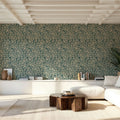 Hydrangea, Teal Mural Wallpaper - room preview 06