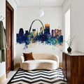 St Louis Missouri Skyline Blue & Bronze Mural Wallpaper - room preview 06