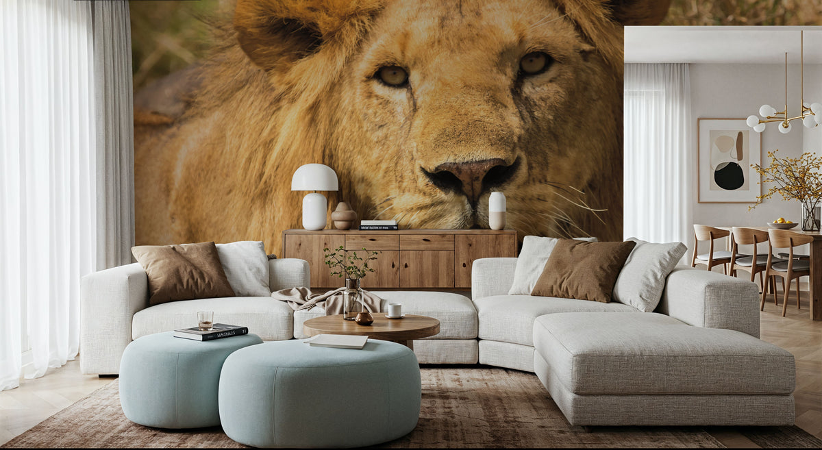 Lion Mural Wallpaper - room preview 06