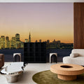 Sunset Metropolis Mural Wallpaper - Red Tone - room preview 06