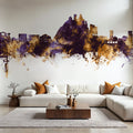 Monterosso Al Mare Italy Skyline Purple & Gold Mural Wallpaper - room preview 06