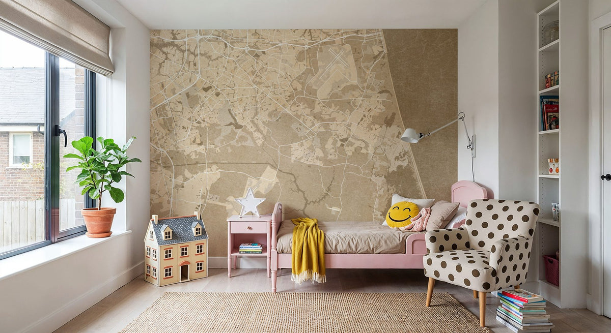 Virginia Beach Ochre Mural Wallpaper - room preview 06