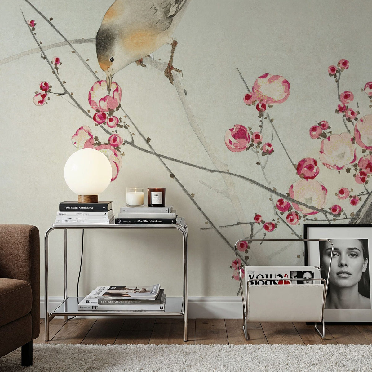 Dwellpaper Songbird on Blossom Branch Mural Wallpaper image 6