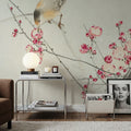 Songbird on Blossom Branch Mural Wallpaper - room preview 06