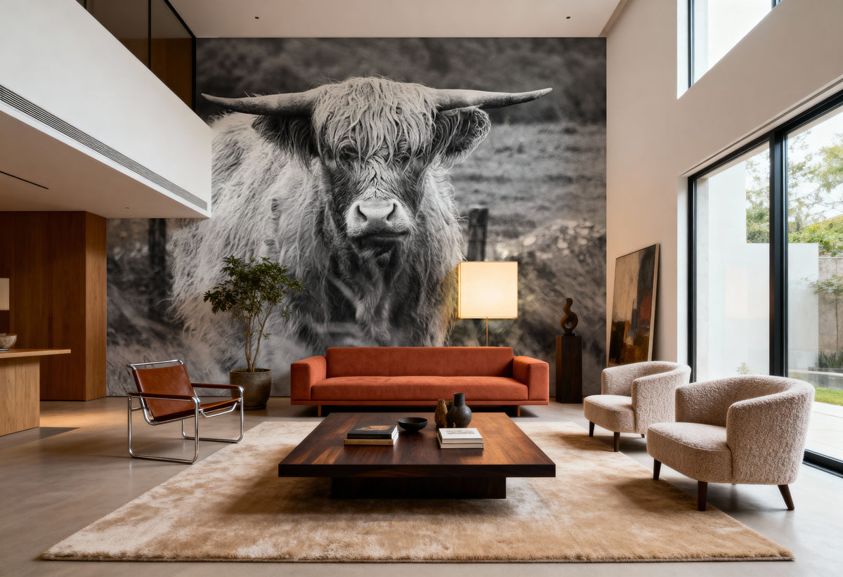 Happy Highland Portrait Mural Wallpaper - room preview 06