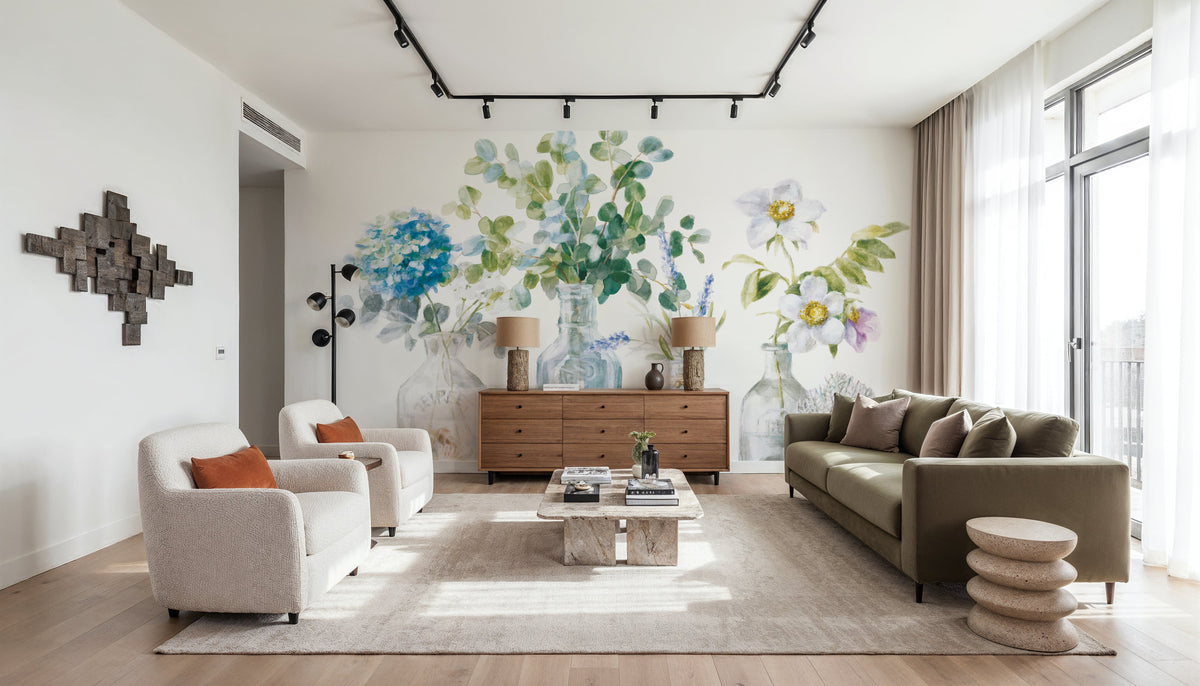 Beach Flowers I Mural Wallpaper - room preview 06