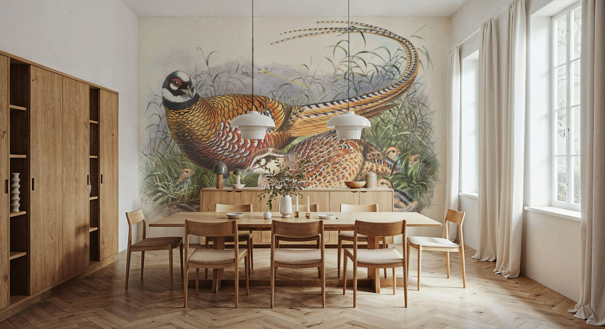 Autumn Pheasant II Mural Wallpaper - room preview 06