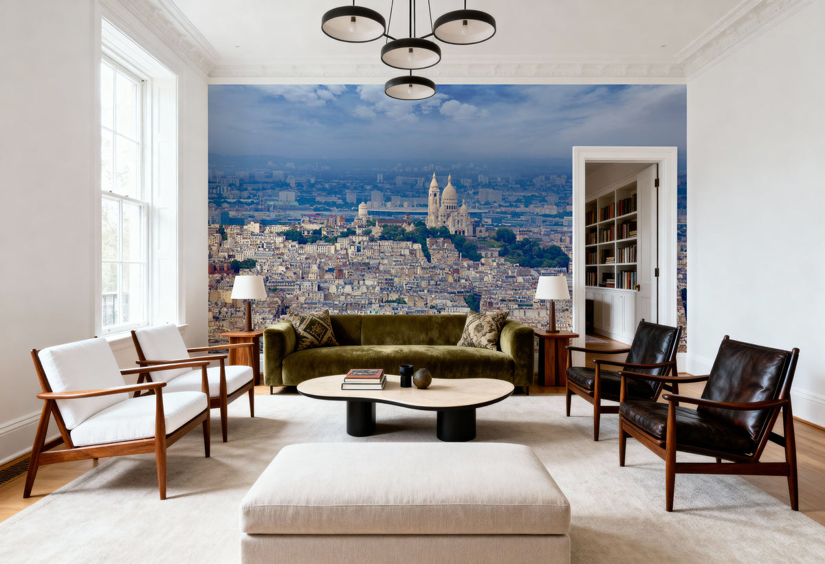 Paris Skyline and Sacre Coeur Mural Wallpaper - room preview 06