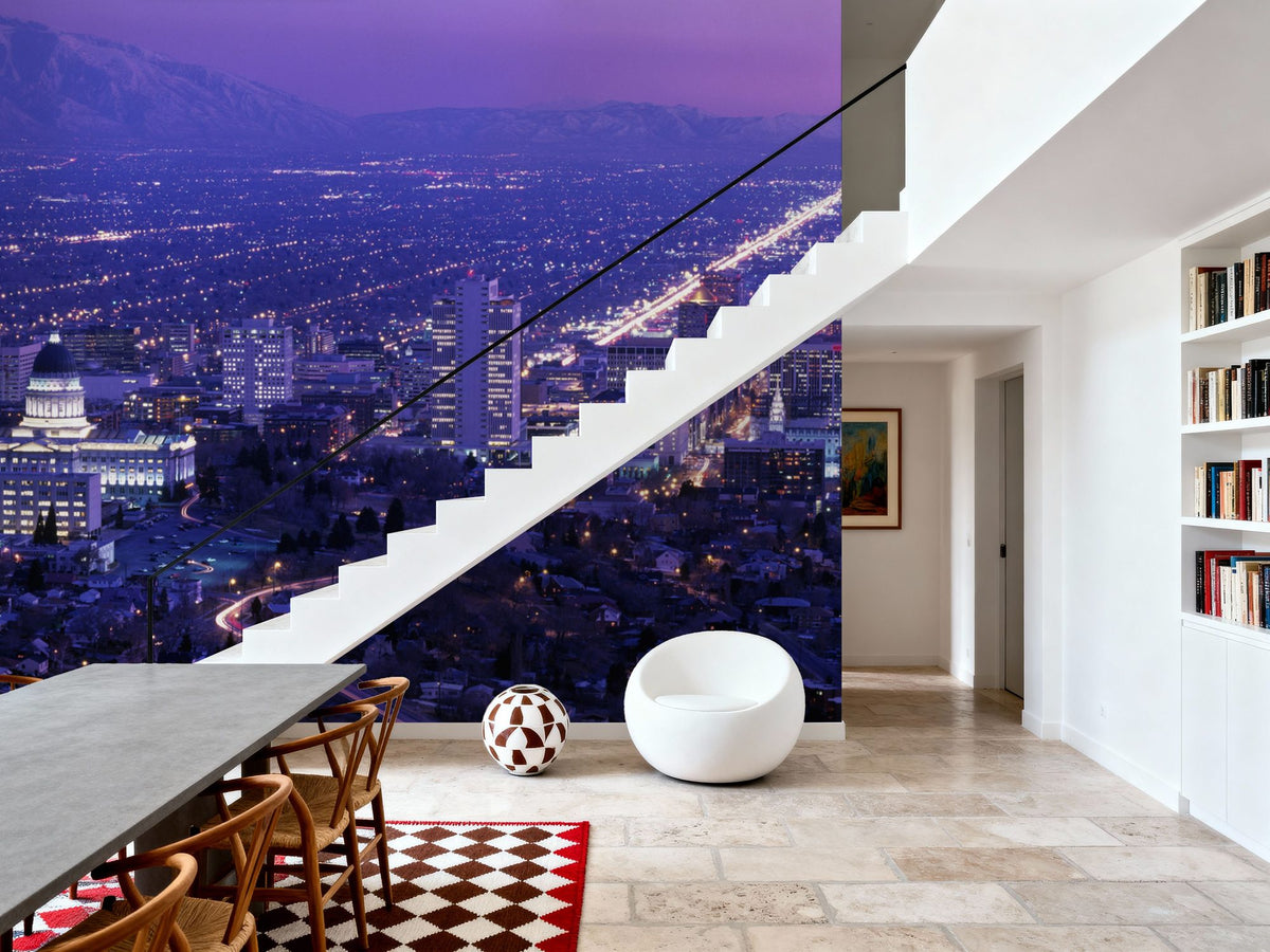 Twilight Cityscape Mural Wallpaper - room preview 06