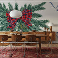 Holiday Tartan and Chinoiserie V Mural Wallpaper - room preview 06
