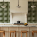 Decorative Cubes, Forest Green Mural Wallpaper - room preview 06