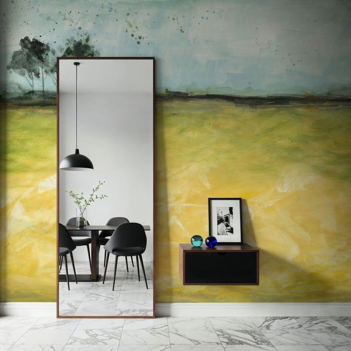 Over the Meadow Mural Wallpaper - room preview 06