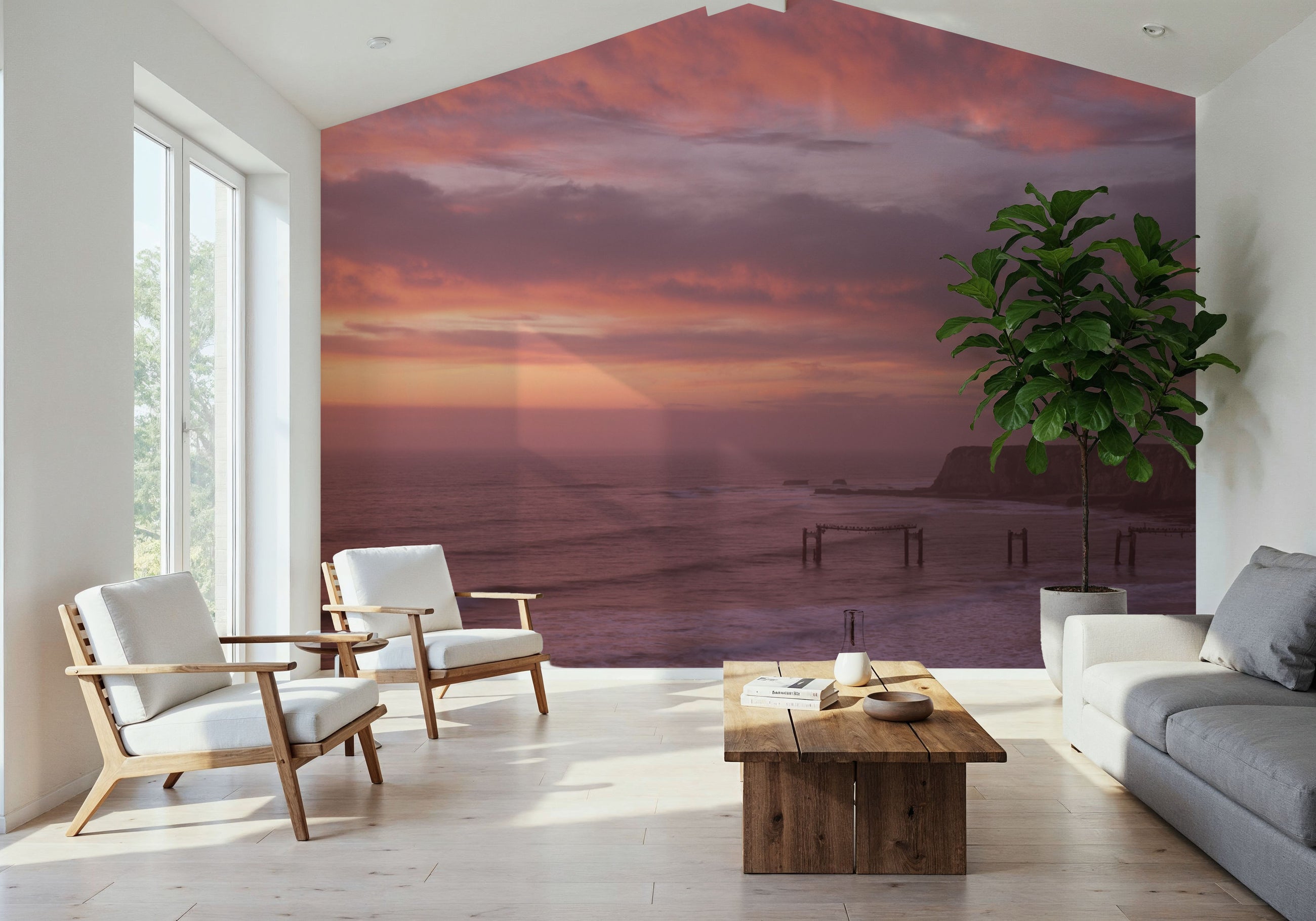 Coral Harbor Twilight Mural Wallpaper