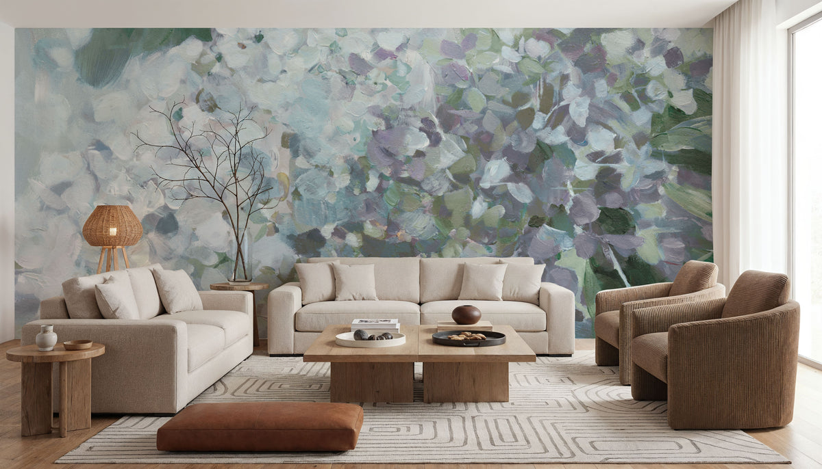Subtle Shifts Hydrangea Mural Wallpaper - room preview 06