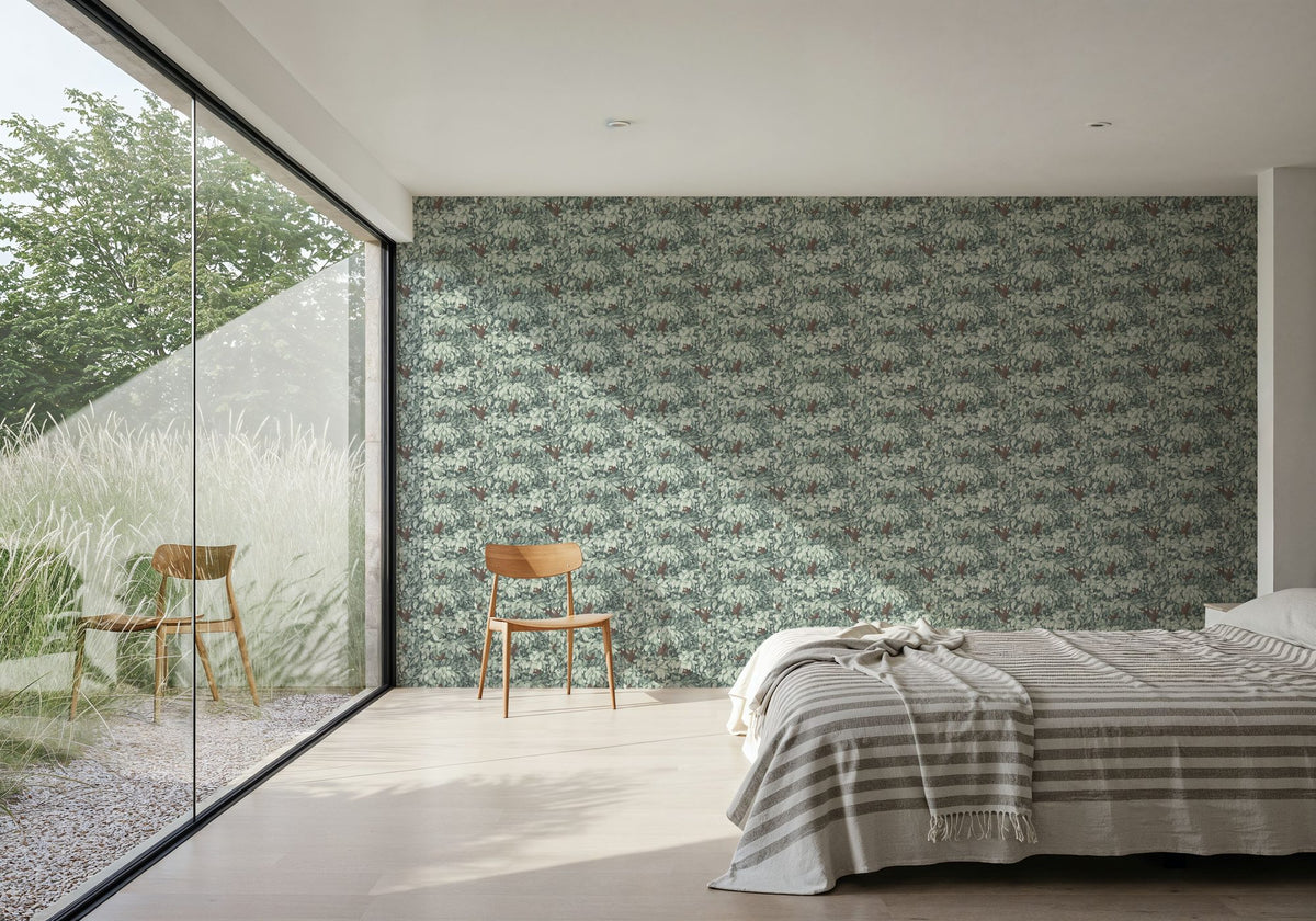 Tree Bower, French Green Mural Wallpaper - room preview 06