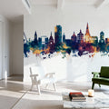 Rostock Germnay Skyline Blue & Bronze Mural Wallpaper - room preview 06
