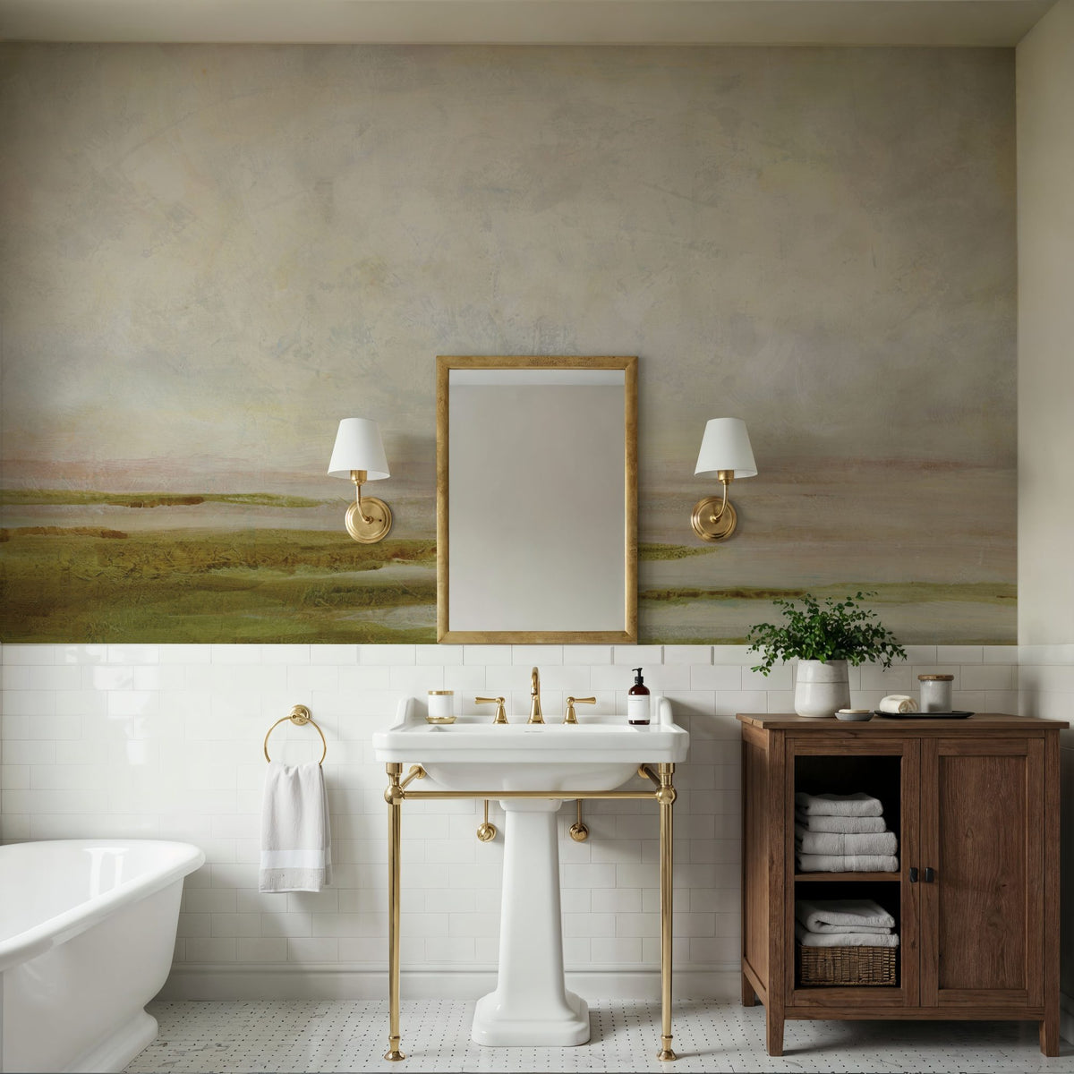 Hazy Lake Mural Wallpaper - room preview 06