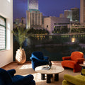 Sunset Blue Twilight Metropolis Mural Wallpaper - room preview 06