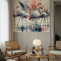 Elegance of Flamingos At Rest Mural Wallpaper - room preview 06