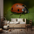 Ladybug on Leaf Mural Wallpaper - room preview 06