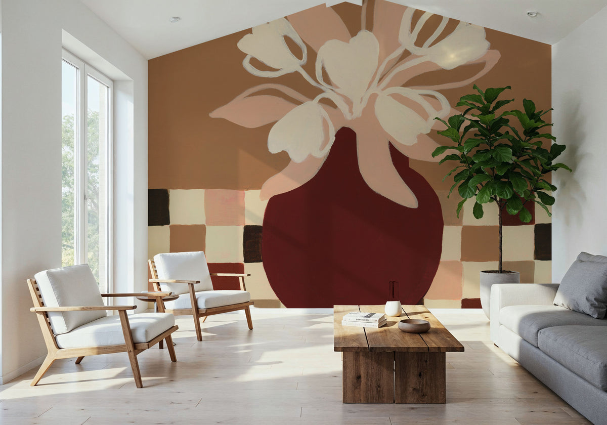 Calico Tulips Mural Wallpaper - room preview 06