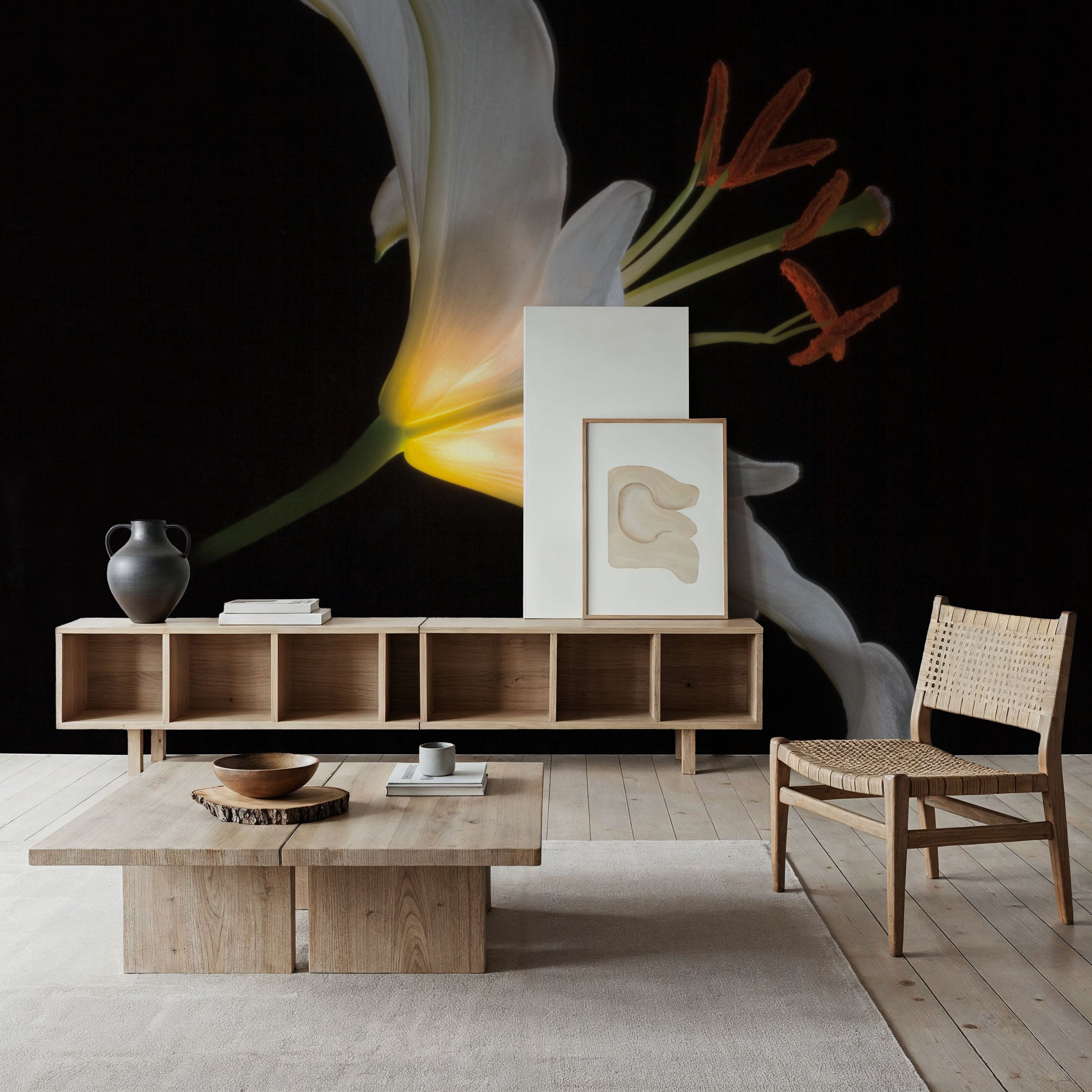 Lily Light Square Mural Wallpaper