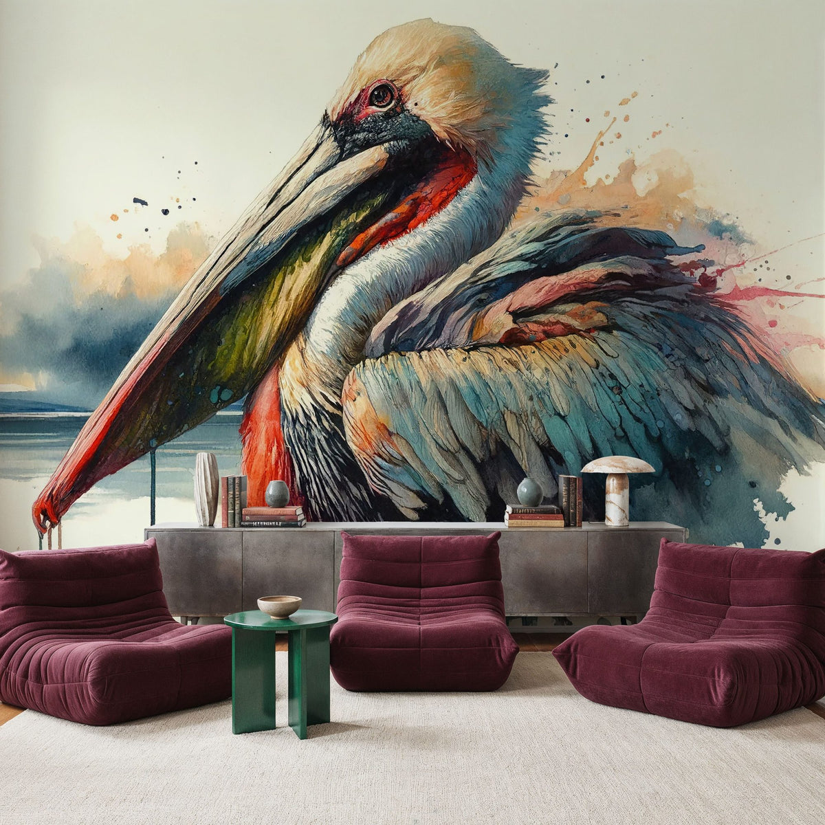 Sovereign Gaze of the Coastal Sentinel Mural Wallpaper - room preview 06