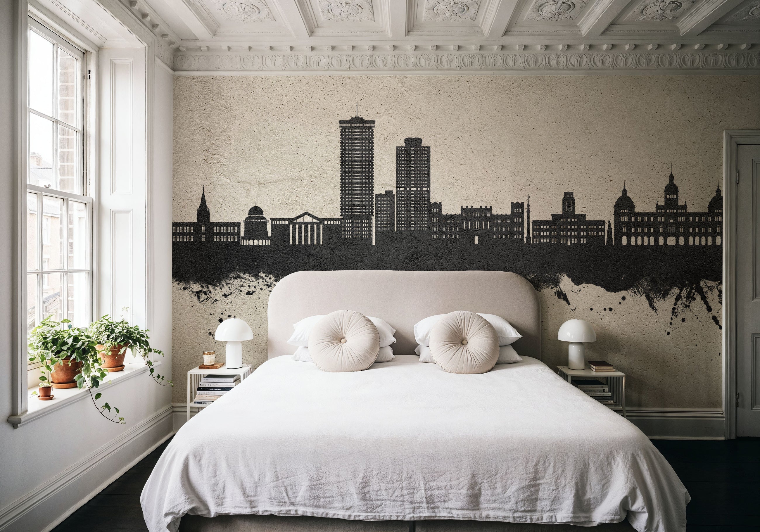 A Coruña Spain Skyline Concrete Mural Wallpaper