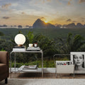 Tropical Sunset Vista Mural Wallpaper - Neutral Tone - room preview 06