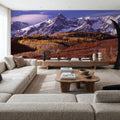 Misty Autumn Peaks Field Mural Wallpaper - room preview 06
