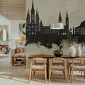 Weisbaden Germany Skyline Concrete Mural Wallpaper - room preview 06