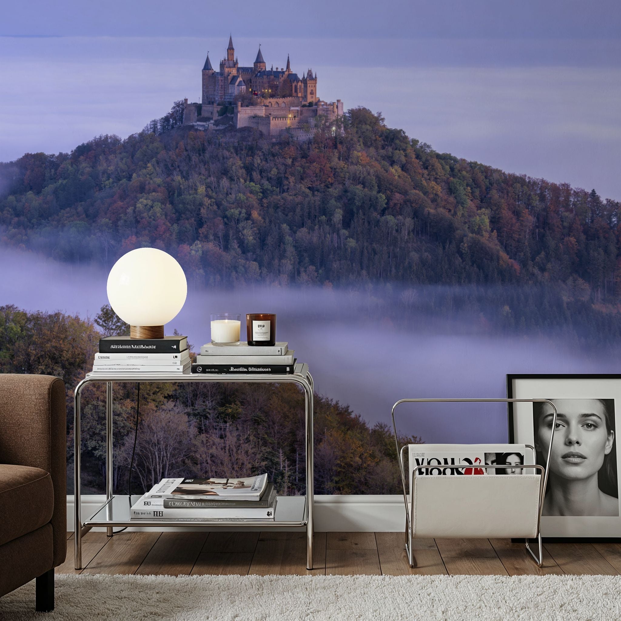 Hohenzollern Castle Fog Mural Wallpaper