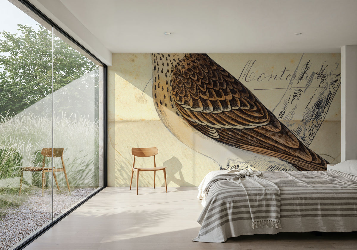 Wood Lark Mural Wallpaper - room preview 06