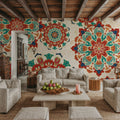 Folk Floral VIII Mural Wallpaper - room preview 06
