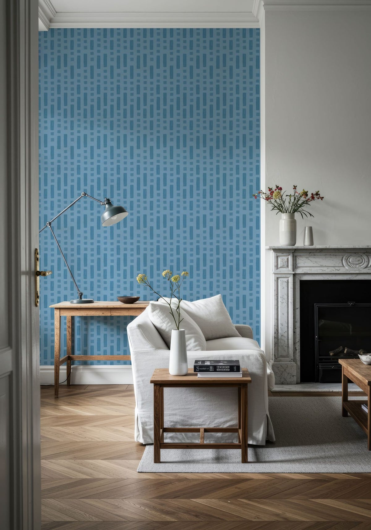 Coastal Signals Blue Mural Wallpaper - room preview 06
