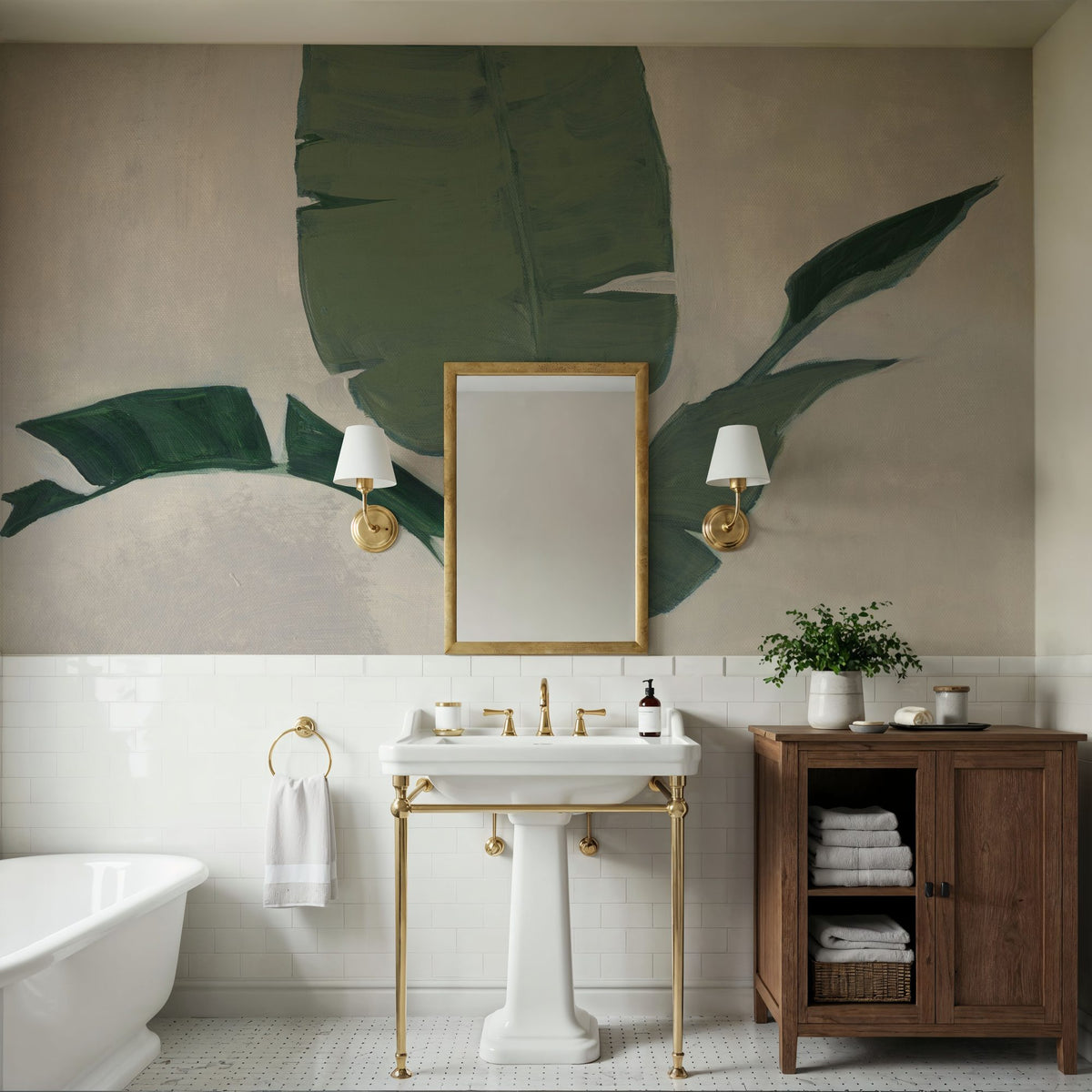 Majestic Leaf Mural Wallpaper - room preview 06